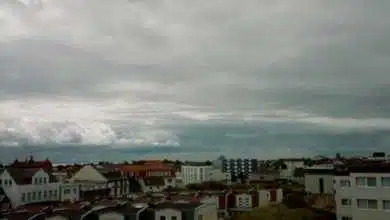 Ein Ausschnitt der Stadt Norderney fotografiert von einer höheren Düne